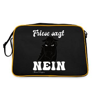 Friese sagt Nein cooles Pferde - Retro Tasche - Schwarz/Gold - Hinten