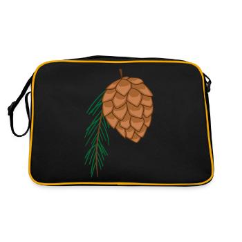 fir cone - Retro Bag - black/gold - Back