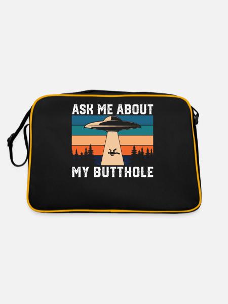 Alien Ask me for anal gift - Retro Bag - black/gold - Back