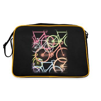 Vélos partout. Amateurs de vélo Cyclisme. - Sac Retro - noir/or - Dos