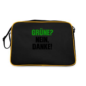 Grün? Nein Danke! Anti Grüne Anti Bearbock - Retro Tasche - Schwarz/Gold - Hinten