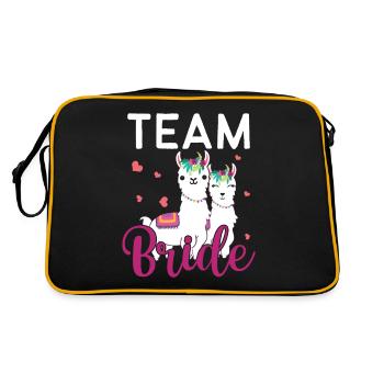 Team Bride - JGA Junggesellenabschied Bride - Retro Tasche - Schwarz/Gold - Hinten