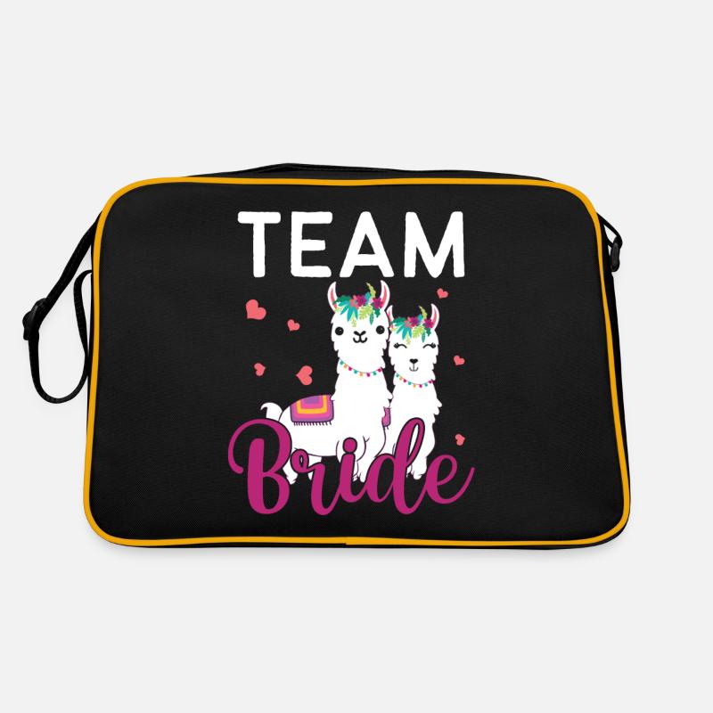 Team Bride - JGA Junggesellenabschied Bride - Retro Tasche - Schwarz/Gold