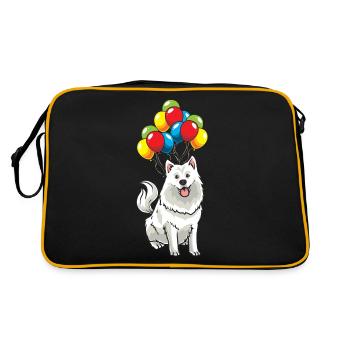Samojede chien avec des ballons drôle - Sac Retro - noir/or - Dos