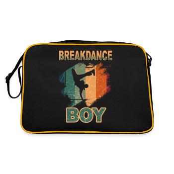 Breakdance Junge Tänzer Breakdancing - Retro Tasche - Schwarz/Gold - Hinten