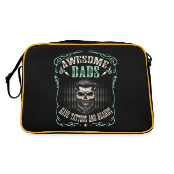 Awesome Dad Have Tattoos and Beards - Retro Bag - black/gold - Back