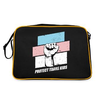 Protect Trans Kids - Retro Tasche - Schwarz/Gold - Hinten