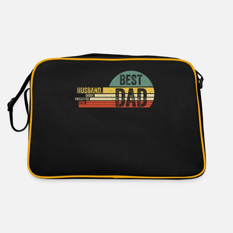 Husband Daddy Protector Hero Best Dad Vatertag Retro Tasche