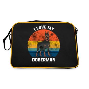 I Love my Doberman - Sac Retro - noir/or - Dos