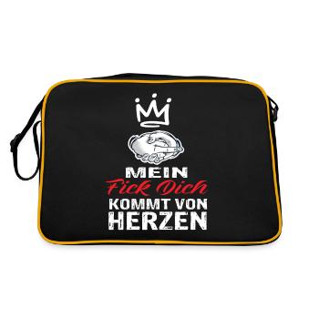 Mein Fick Dich Kommt Von Herzen - Fick Dich - Retro Tasche - Schwarz/Gold - Hinten
