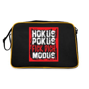 Hokus Pokus Fick dich Modus Lustige Sprüche Ironie - Retro Tasche - Schwarz/Gold - Hinten