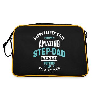 Happy Father's Day To My Amazing Step-Dad | Father - Retro Bag - black/gold - Back