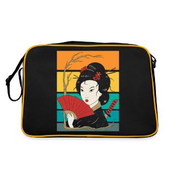 Japonais culture japonaise geisha art - Sac Retro - noir/or - Dos