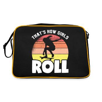 How to Skate Girls Retro Skateboard Girl Skater - Retro Bag - black/gold - Back
