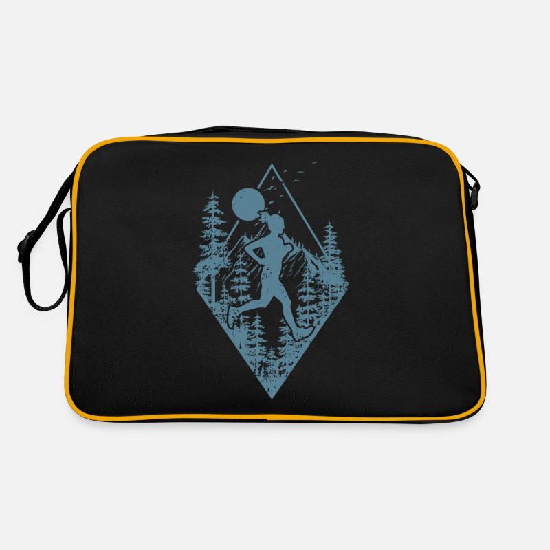 Trail dans la forêt - Sac Retro - noir/or