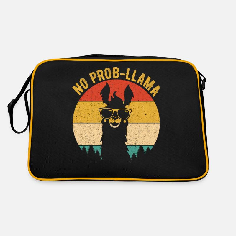 vintage no prob llama - Retro Bag - black/gold