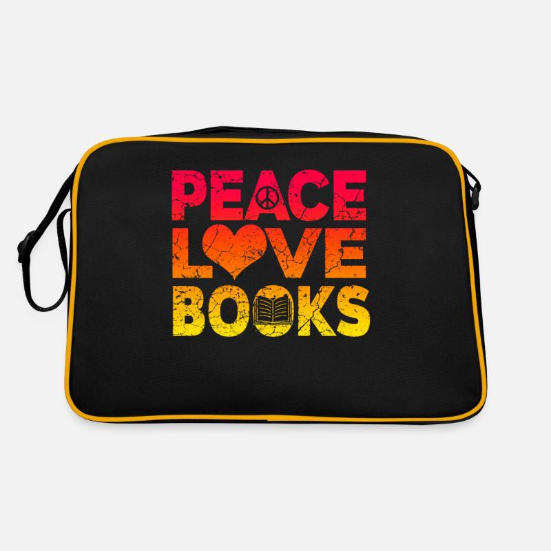 Vers de bibliothèque et littérature - Sac Retro - noir/or