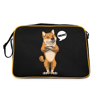 Sturer Shiba Inu dog funny Shiba-ken - Retro Bag - black/gold - Back