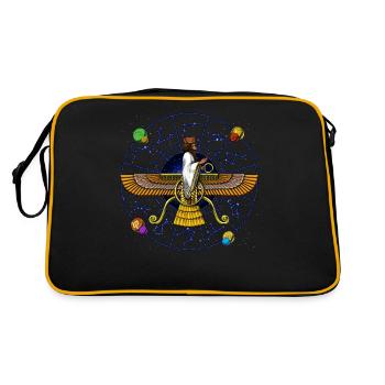 Antikes Anunnaki-Symbol - Retro Tasche - Schwarz/Gold - Hinten