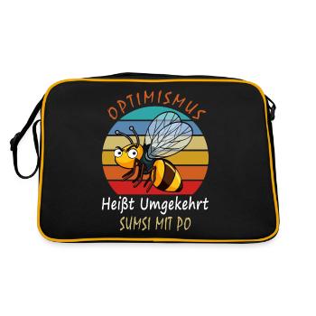 Optimismus Heißt Umgekehrt Sumsi Mit Po - Retro Tasche - Schwarz/Gold - Hinten