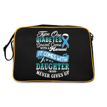 Type One Diabetes Doesnt Come With a Manual It Com - Retro Tasche - Schwarz/Gold - Hinten