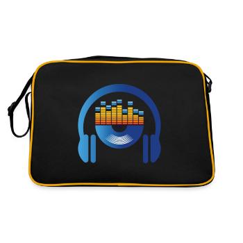 Heart Music Beat Waves Waveforms Musicians - Retro Bag - black/gold - Back