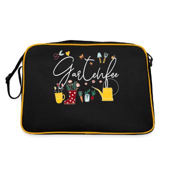 Gartenfee Kleingarten Anfänger Gartenprinzessin - Retro Tasche - Schwarz/Gold - Hinten