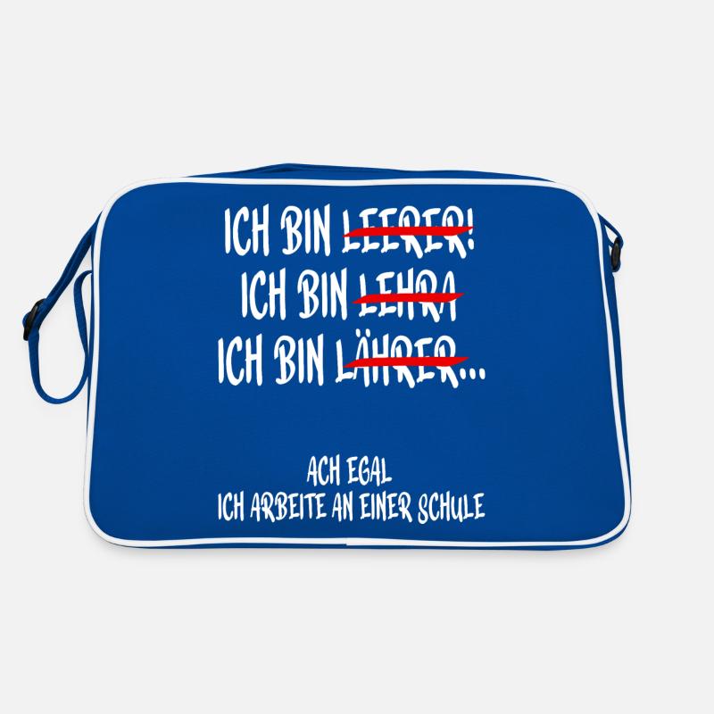 Lehrer Lehrerin Spruch Deutsch Geschenk Retro Tasche