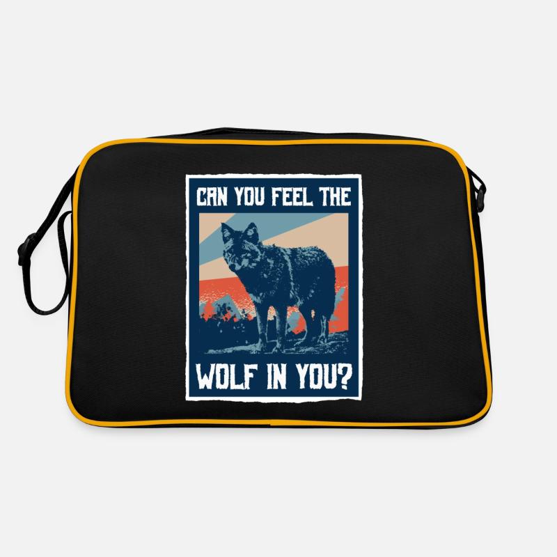 Wolf Spruch Retro Tasche