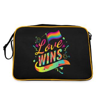 Love Wins LGBT Gay Pride CSD Gender Queer Trans - Sac Retro - noir/or - Dos