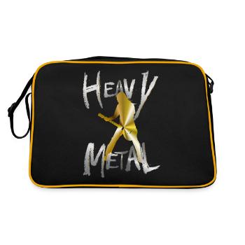 Electric Guitar Guitarist Heavy Metal Rock - Retro Bag - black/gold - Back