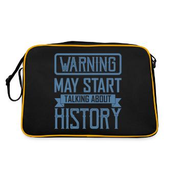 WARNING MAY START TALKING ABOUT HISTORY TEACHER - Retro Bag - black/gold - Back