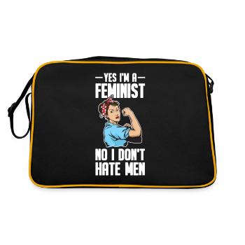 Feministin Emanzipation Feminist Feminismus - Retro Tasche - Schwarz/Gold - Hinten