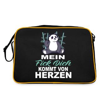 Mein Fick Dich Kommt Von Herzen - Fick Dich - Retro Tasche - Schwarz/Gold - Hinten
