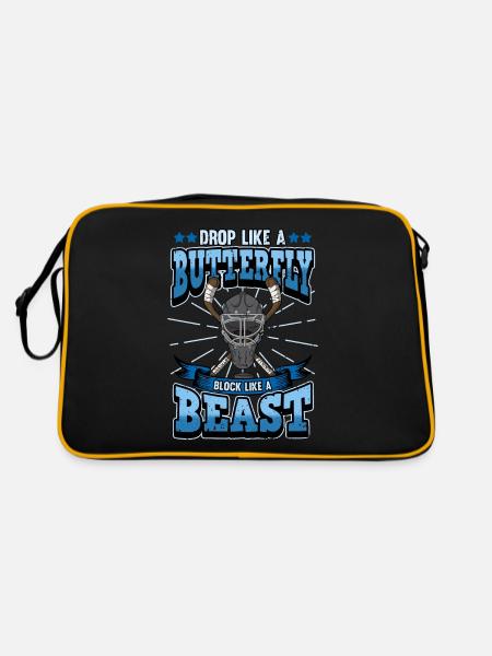 Ice Hockey Saying Funny Ice Hockey Helmet Gift - Retro Bag - black/gold - Back