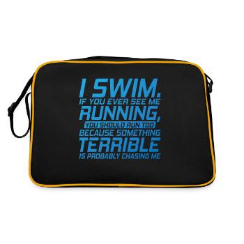 I Swim, if you ever see me Running - Retro Bag - black/gold - Back