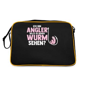 Angeln - Retro Tasche - Schwarz/Gold - Hinten