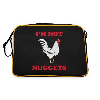 Hahn Tierschutz - Retro Tasche - Schwarz/Gold - Hinten