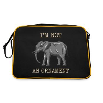 Elefant Tierschutz - Retro Tasche - Schwarz/Gold - Hinten