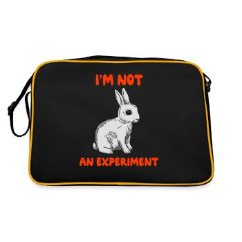Hase Tierschutz - Retro Tasche - Schwarz/Gold - Hinten