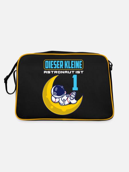 1. Geburtstag 1 Jahr Astronaut Weltraum Party - Retro Tasche - Schwarz/Gold - Hinten