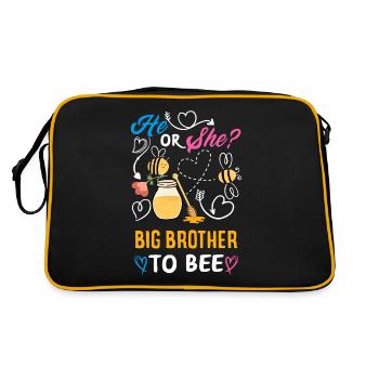 Pink Or Blue Gender Reveal Baby Party Frère - Sac Retro - noir/or - Dos
