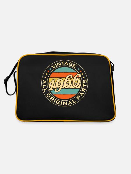 Vintage 1966 66 Anniversaire Rétro Millésime cadeau - Sac Retro - noir/or - Dos