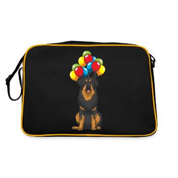 Hovawart chien avec des ballons drôle - Sac Retro - noir/or - Dos
