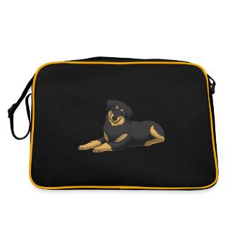 Chien Hovawart - Sac Retro - noir/or - Dos