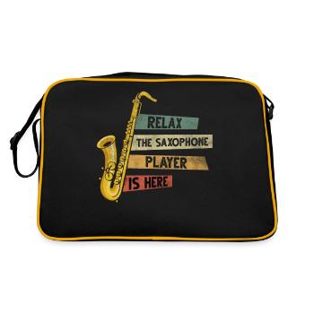 Saxophoniste Saxophoniste Musique de soufflage Saxophone - Sac Retro - noir/or - Dos