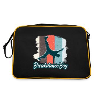 Breakdance Junge Tänzer Breakdancing - Retro Tasche - Schwarz/Gold - Hinten