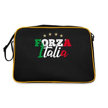 Forza Italia Cadeau Supporter Italiens Football - Sac Retro - noir/or - Dos