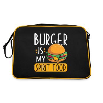 Burger sort drôle cadeau de burger fan - Sac Retro - noir/or - Dos