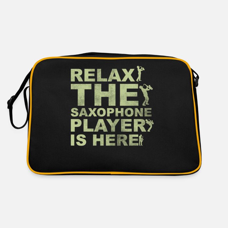 Retro Saxophon - Retro Tasche - Schwarz/Gold